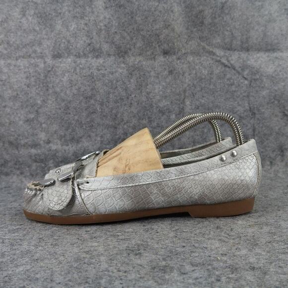 Rampage Shoes Womens 7.5 Loafer Flats Moc Toe Buckle Strap Fashion Classic Grey - Picture 4 of 13